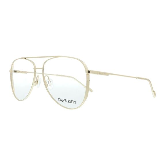Calvin Klein CK21100 717 Shiny Gold Aviator Eyeglasses